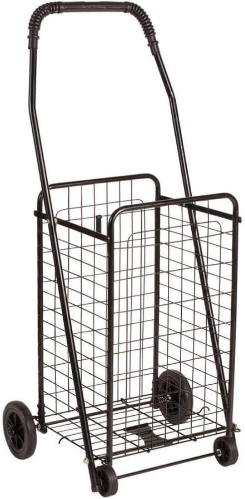 Shopping Trolley, Folding Shopping Cart, Compact, Lightweight Folding Cart, Black Portable Shopping Cart