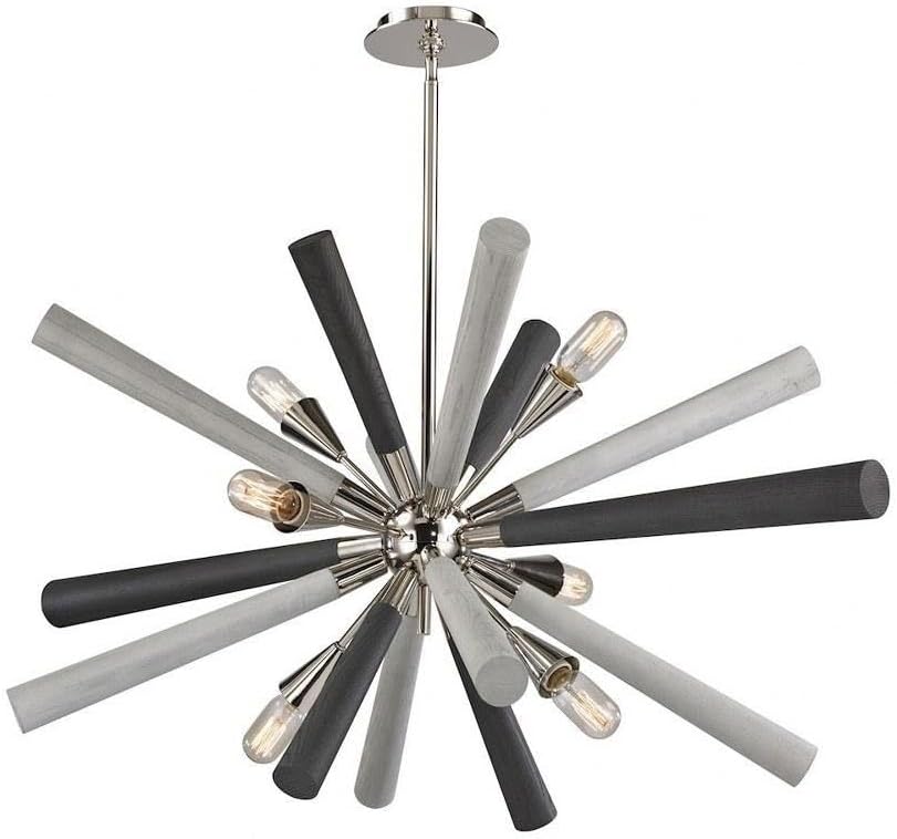 Solara 6-Light Chandelier - in Polished Nickel Finish, 44-Inch Wide, Modern/Contemporary Style