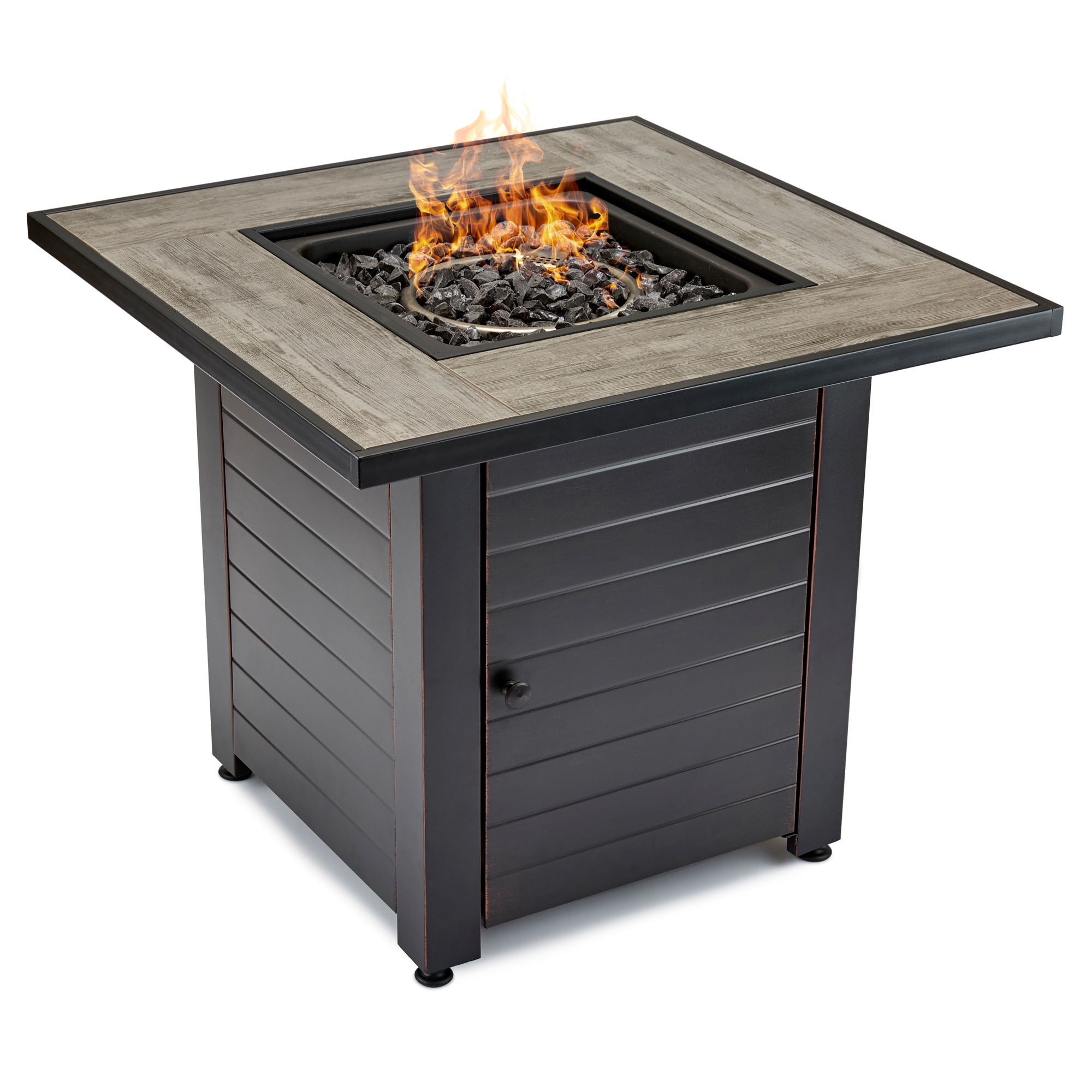 Style Selections 30-in W 50000-BTU Black/Brown/Gray Steel Propane Gas Fire Pit Table