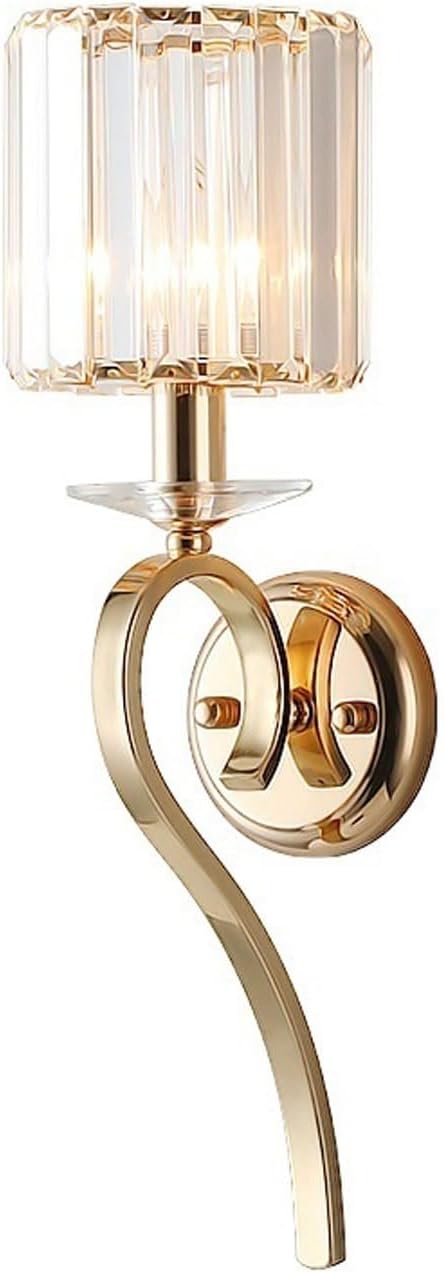 E14 Modern and Simple Crystal Golden Wall Lamp Luxury Copper Wall Light LED Nordic Sconce Lamp for Living Room Bedroom Bathroom Corridor Aisle Wall Lamp