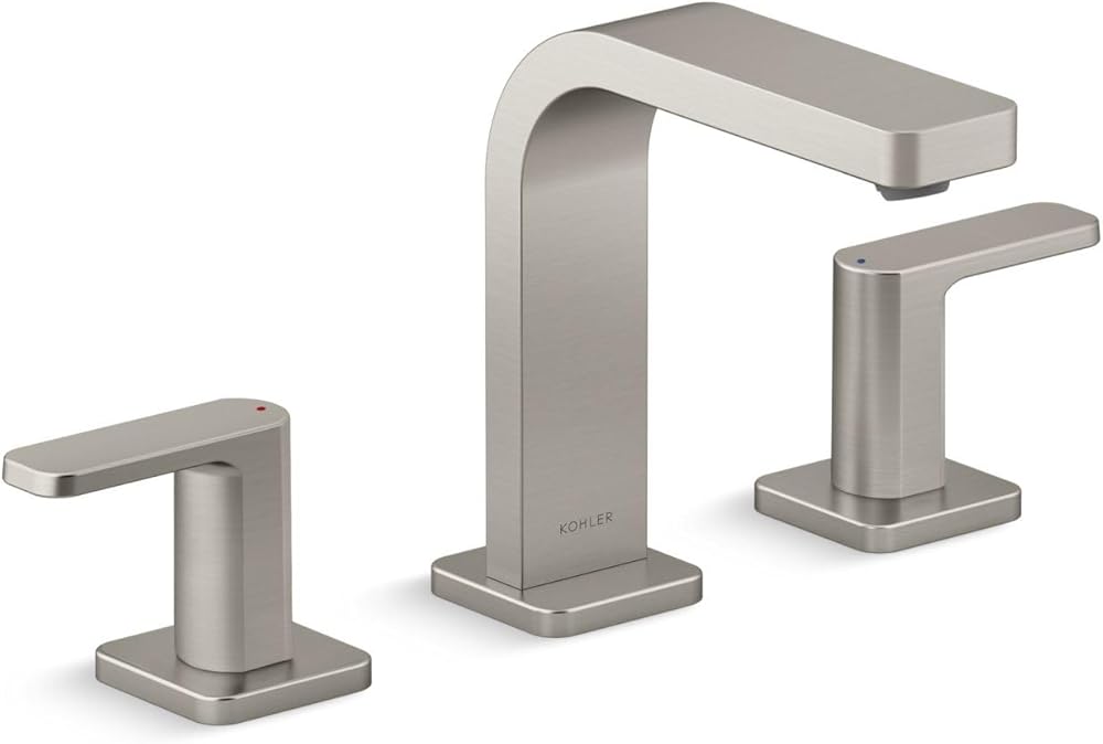Kohler K-23484-4-BN Parallel Bathroom Sink Faucet, Vibrant Brushed Nickel