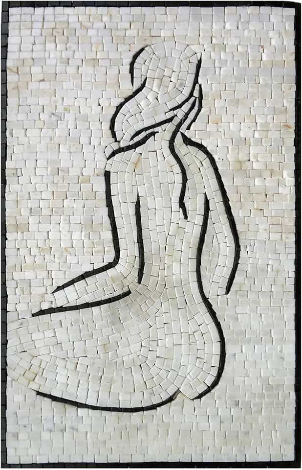 Waiting Tile Mosaic Design | Captivating Decoration Mural | Mosaic Mural By Mosaics Lab | Handmade Marble | This Masterpiece Is Great As Wall Art | Perfect For Any Living Space.