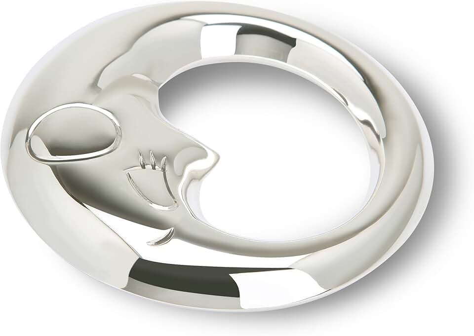 Sterling Silver Moon Rattle Newborn Baby Boy and Baby Girl - Non-tarnishing, Durable, and Custom Engravable Gift - Packaged in a Beautiful Gift Box