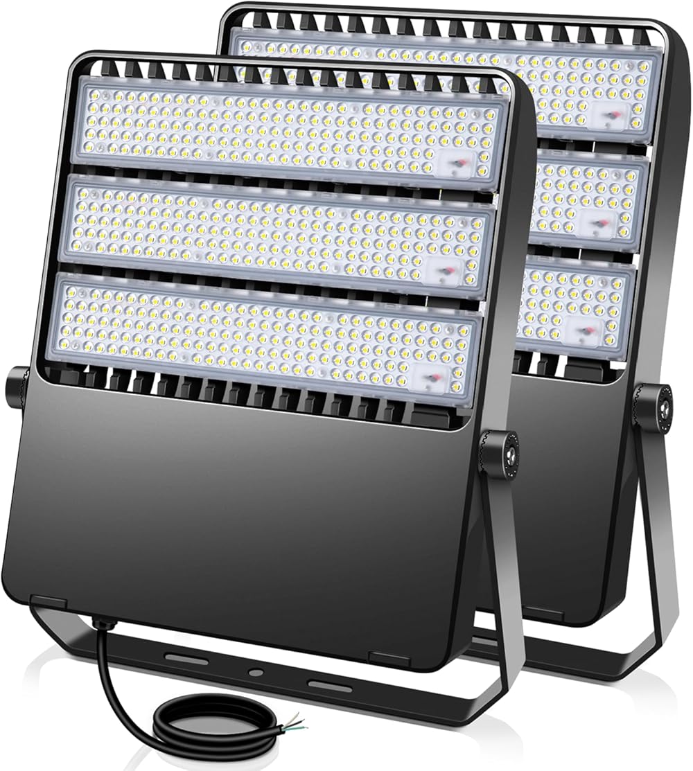 360W LED Stadium Lights Ultra-Brightness 50800 Lumen 5000K Daylight Outdoor Stadium Floodlights Commercial IP65 Field Arena Light with Adjustable Bracket 2 Pack