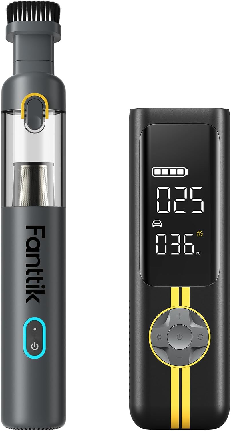 Fanttik X8 APEX™ Tire Inflator and Slim V8 Mate Cordless Car Vacuum