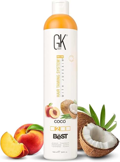 GK HAIR Global Keratin The Best COCO (33.8 Fl Oz/1000ml) Smoothing Keratin Hair Treatment - Professional Brazilian Complex Blowout Straightening For Silky Smooth & Frizz Free Hair