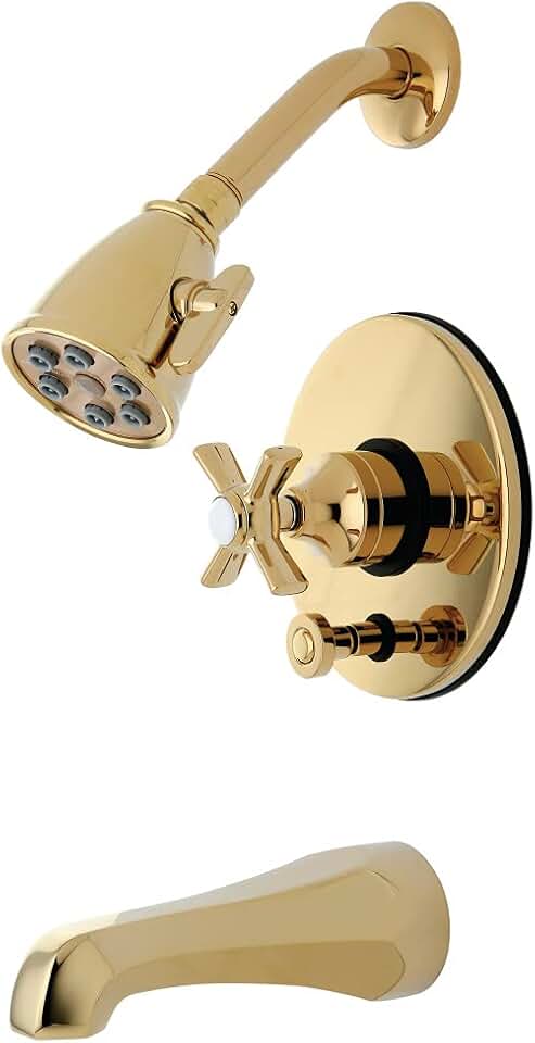 KINGSTON BRASS VB86920ZX Millennium Tub and Shower Faucet, Polished Brass