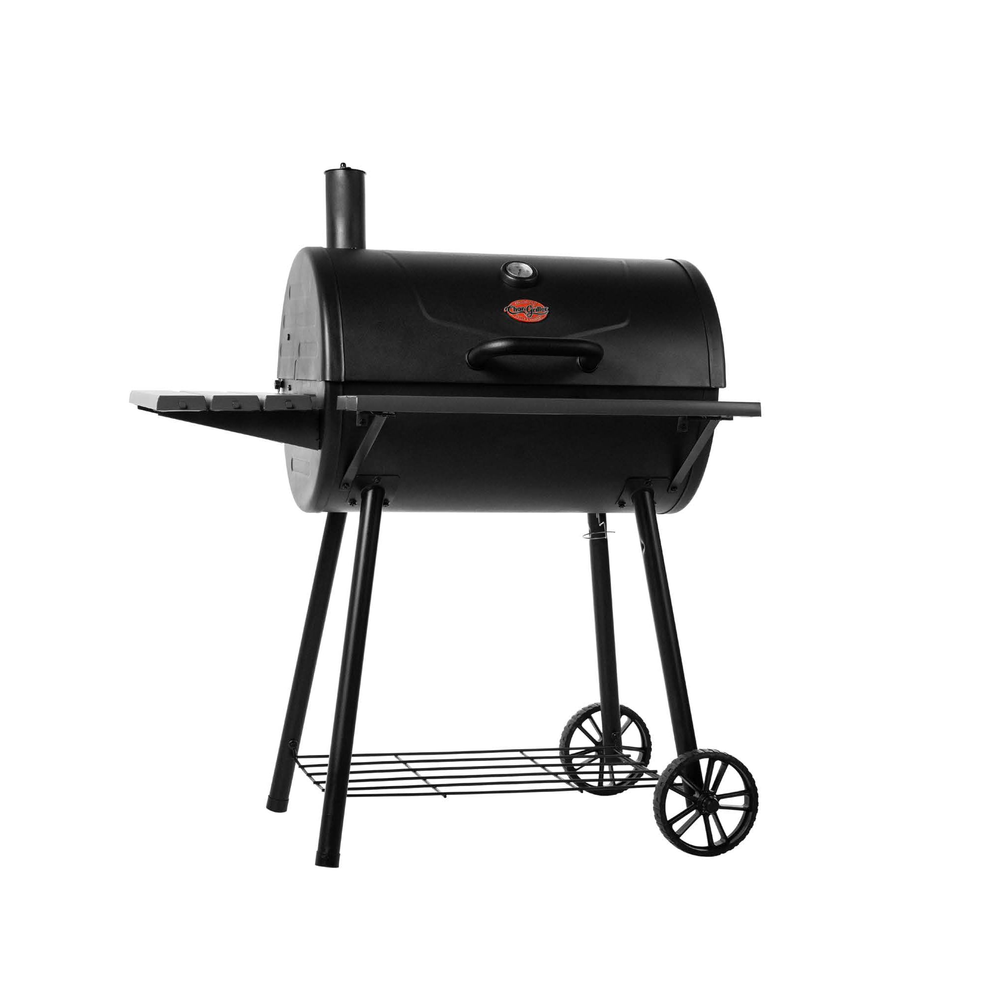 Char-Griller Super Pro Charcoal Grill 30-in W Black Barrel Charcoal Grill
