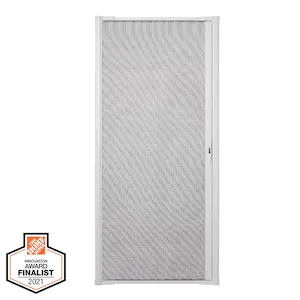 Andersen 36 in. x 80 in. LuminAire White Single Universal Aluminum Gliding Retractable Screen Door