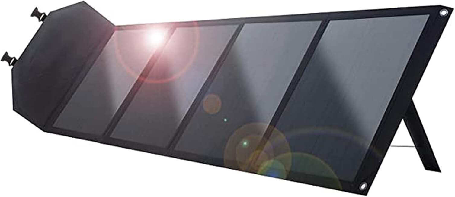 80W Foldable Portable Solar Panel with High 21% Efficiency, Water & Dustproof for Camping, Travel and Home Use