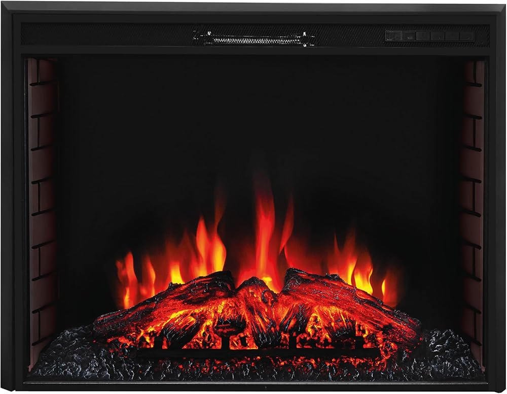 FIREBLAZE Epsilon 36” Electric Fireplace Insert, 36 inch Wide Recessed LED Fireplace Heater with Crackling Sound, Remote Control, Timer and overheating Protection