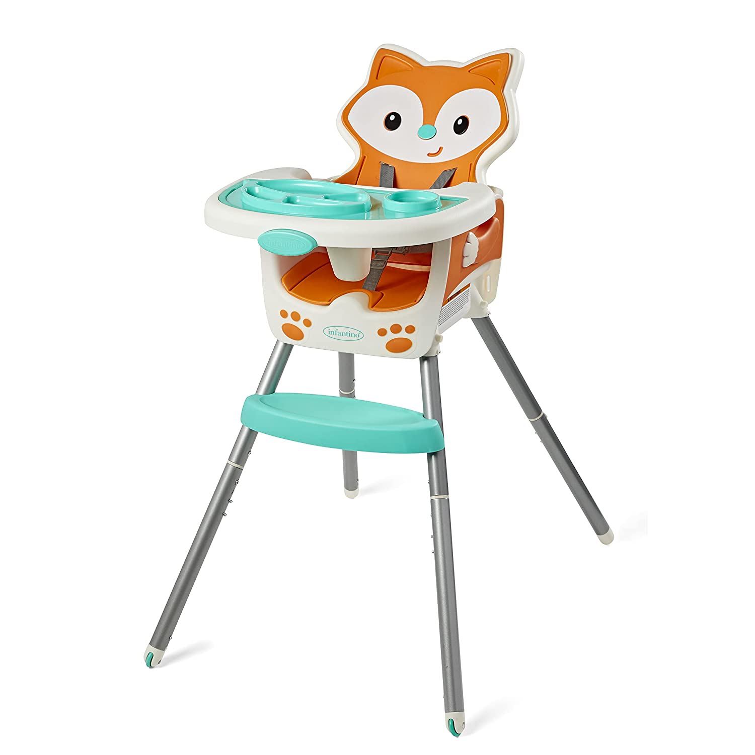 Infantino Grow-With-Me 4-in-1 Convertible High Chair, in a Fox-Themed Design