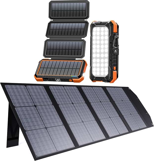 BLAVOR 20,000mAh Solar Power Bank with 4 Solar Panels Plus 120W Solar Panel