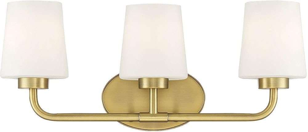 Savoy House 8-4090-3-322 Capra Warm Brass 3-Light Bathroom Vanity Light (22