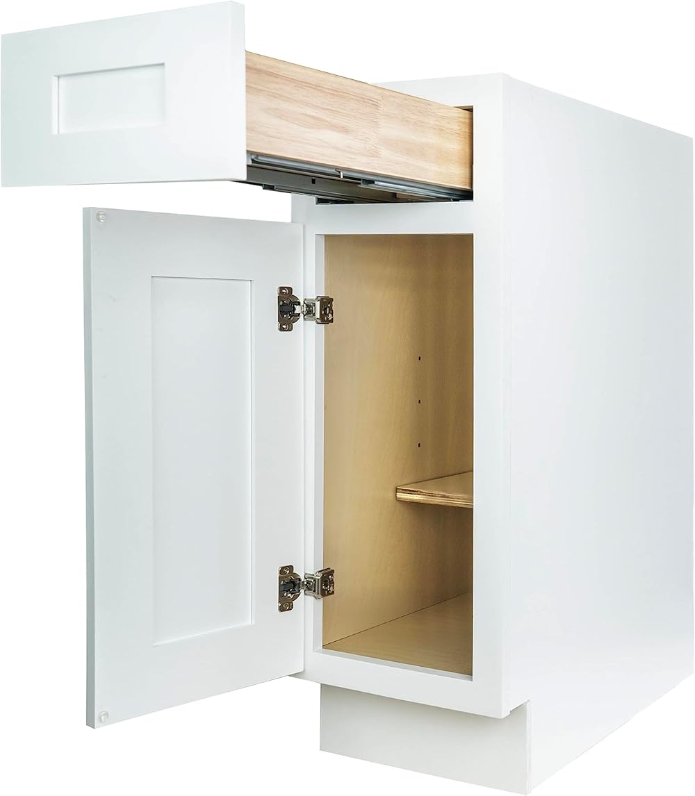 Shaker Base Kitchen Cabinet Ready to Assemble, 15 in. W x 24 in. D x 34.5 in. H, White