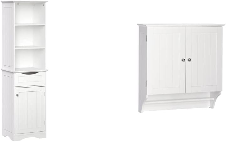 RiverRidge Ashland Bathroom Storage Cabinet and Wall Cabinet Bundle
