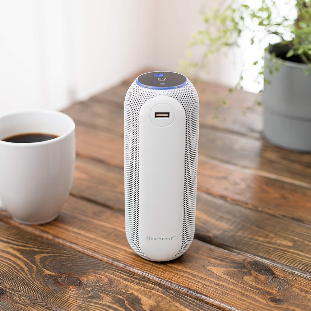 Ventus Go 4 in 1 Portable Air Care System (White) – Experience Pure Air. Enjoy Pure Scent. Scent Diffuser with built-in Digital Air Quality Sensor, 4-Stage Air Purifier and Odor Eliminator. Quiet and Compact Perfect for Home, Work, Cars, Trucks, RV a