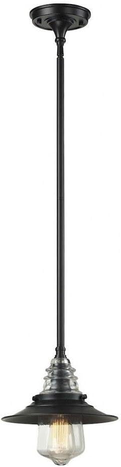 66817-1 Insulator Glass 9'' Wide 1-Light Mini Pendant in Oiled Bronze