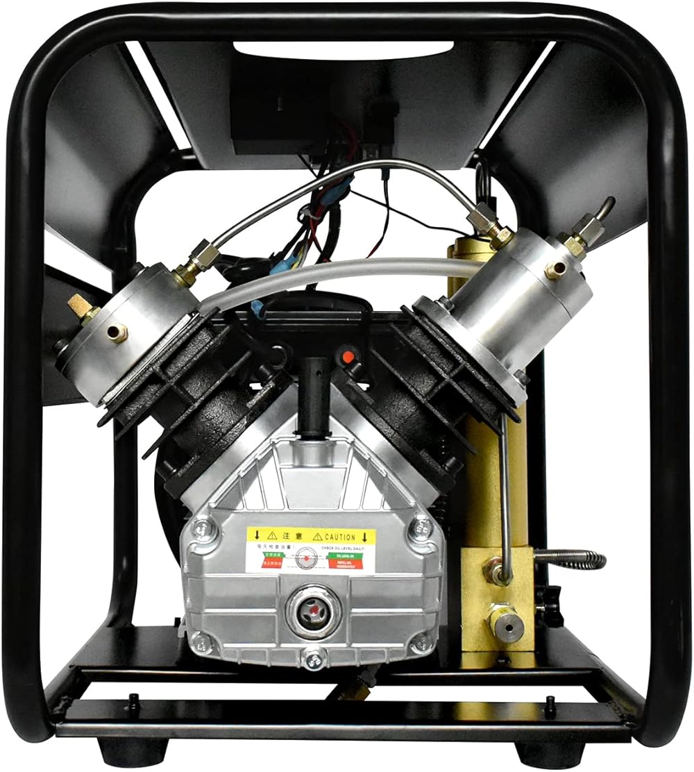 TUXING PCP Air Compressor Double Cylinder,4500Psi High Pressure Air Compressor,Built-in Two Water-Oil Filters,Auto-Stop pump for Pcp Air Rifles Diving Bottles Scuba Tank Charging(110V)