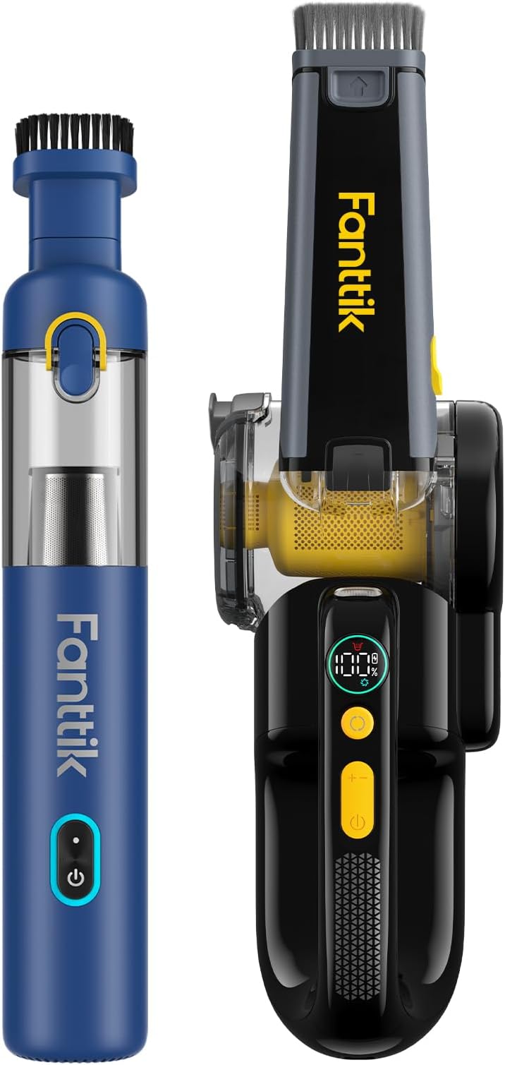 Fanttik Robustclean™ V8 Mate Cordless Car Vacuum and V10 Mate Pivoting Cordless Handheld Vacuum