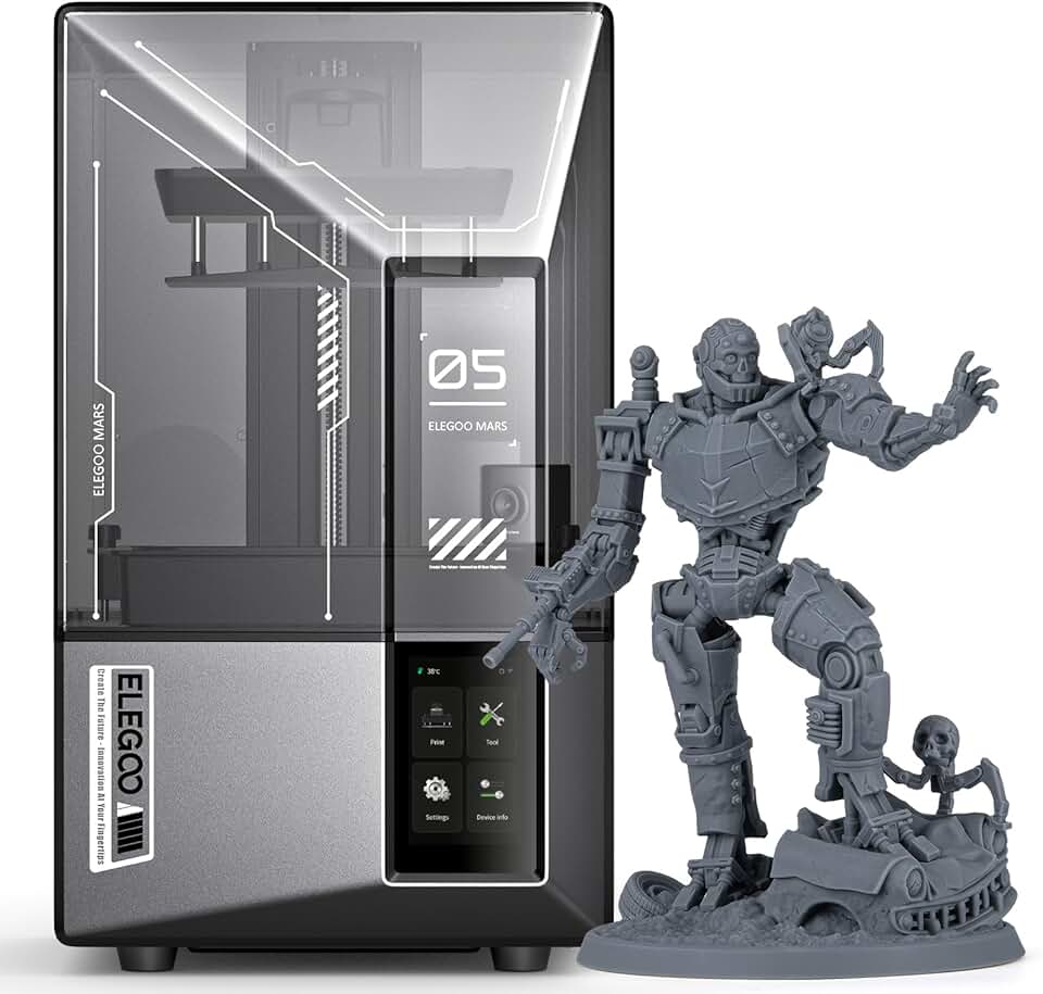 ELEGOO Mars 5 Ultra 9K MSLA Resin 3D Printer, Smart Mechanical Sensor, Fast Printing Up to 150mm/h, AI Camera, WiFi Cluster Printing, Automatic Leveling, Large Printing Size 6.04 * 3.06 * 6.49 inch