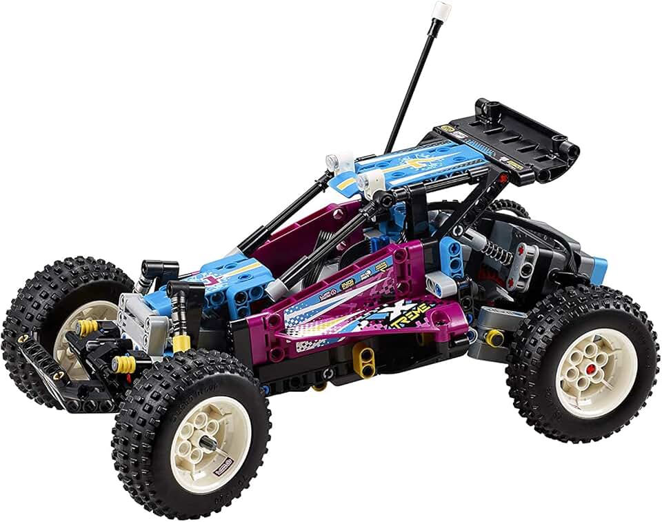 LEGO Technic Off-Road Buggy 42124 Model Building Kit; App-Controlled Retro RC Buggy Toy for Kids, New 2021 (374 Pieces)
