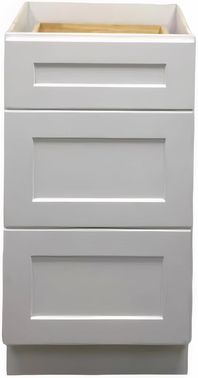White Shaker 3 Drawers Bathroom Vanity Base 12