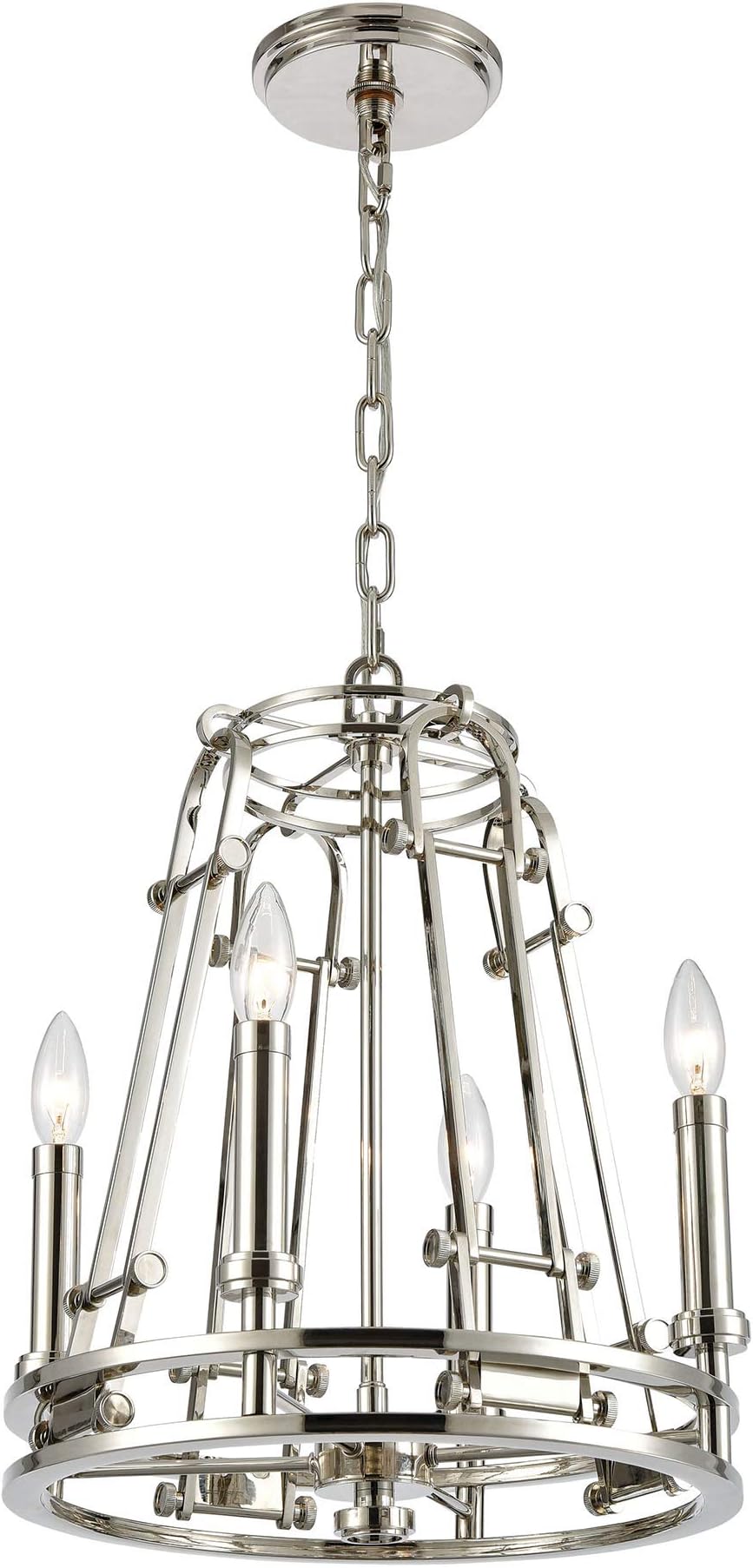 Elk Home 16341/4 Bergamo 15'' Wide 4-Light Chandelier in Polished Nickel