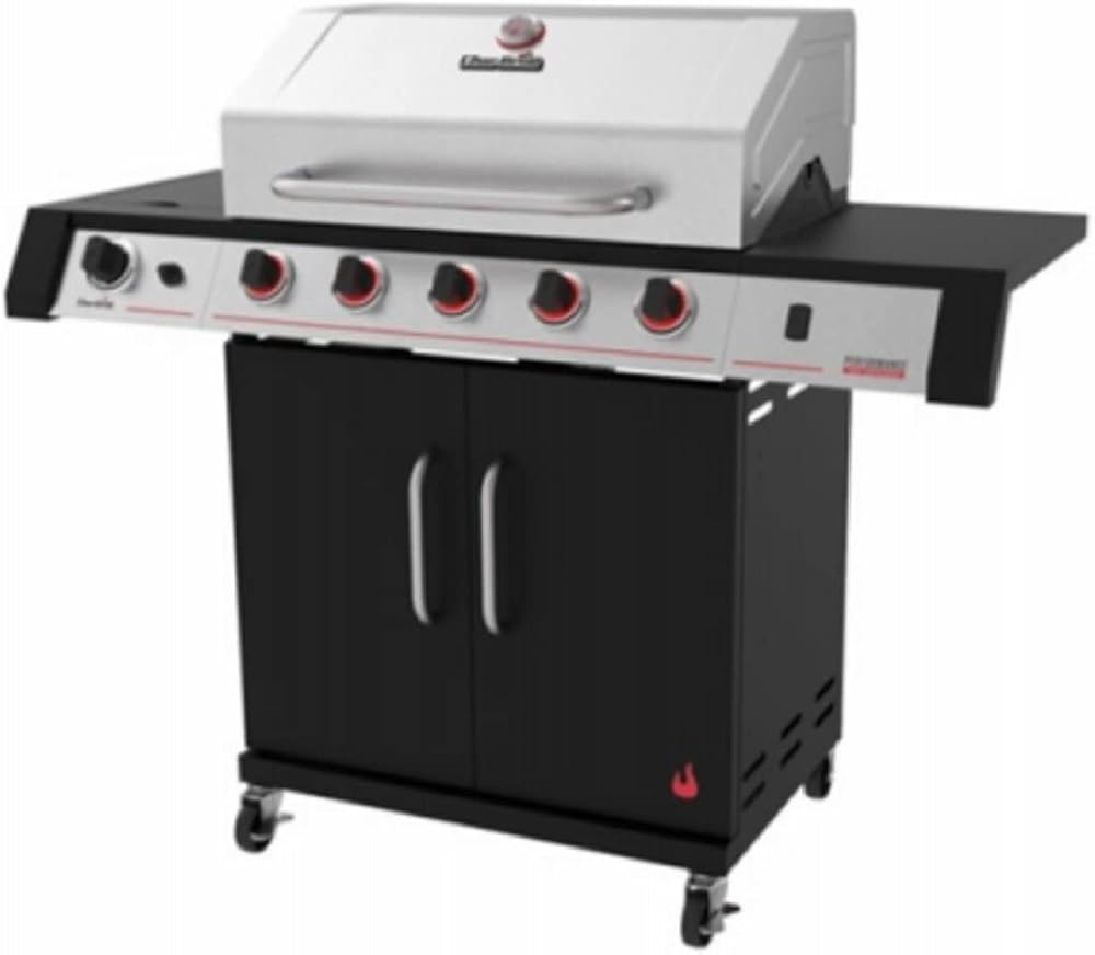 Char-Broil 463468021 Performance TRU-Infrared 5-Burner Cabinet-Style Liquid Propane Gas Grill, Stainless/Black
