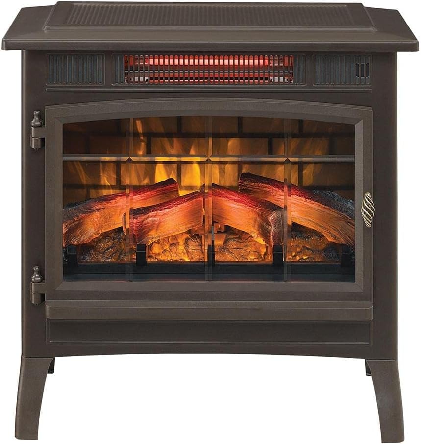 Duraflame Electric Infrared Quartz Fireplace Stove with 3D Flame Effect, Bronze