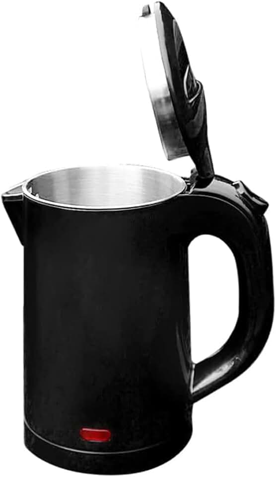 Electric Kettles Electric Kettle Stainless Steel Double Layer Hot Water Boiler Automatic Shut Off, Anti-boil Dry Water Warmer Travel 0.6L ease of use (Black a)