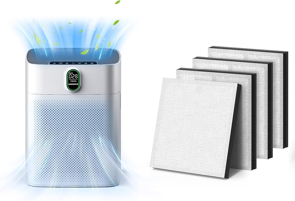 MORENTO HY4866 Air Purifiers with HY4866 Enhanced Filter 4P, White