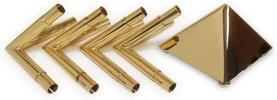 Meditation Pyramid Connector Kit - 24k Gold-Plated Copper 51 Degree Meditation Pyramid (Poles Not Provided)