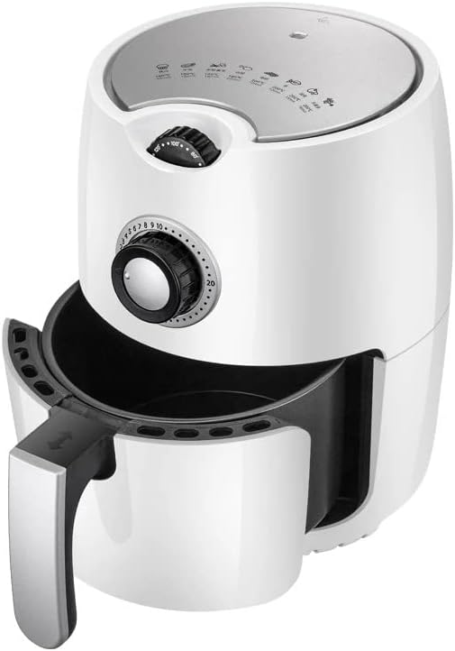 Electric Air Fryer No Oil White 2.2L Health Deep Fryer 7 Modes Cooker Easy to Clean for Potatoes Pizza Chicken 1-2 Persons