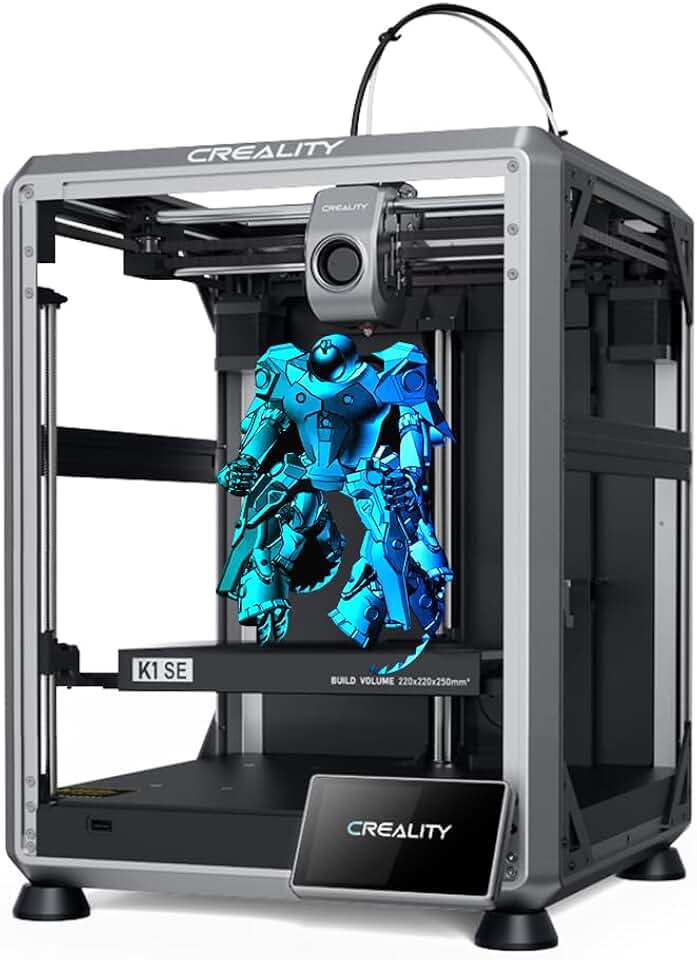 Official Creality K1 SE 3D Printer, with 600 mm/s Printing Speed CoreXY Auto Leveling and Z-Offset, 300℃ Dual-Gear Direct Extruder Full Metal Die Cast Solid Frame Printing Size 8.66x8.66x9.84 inch
