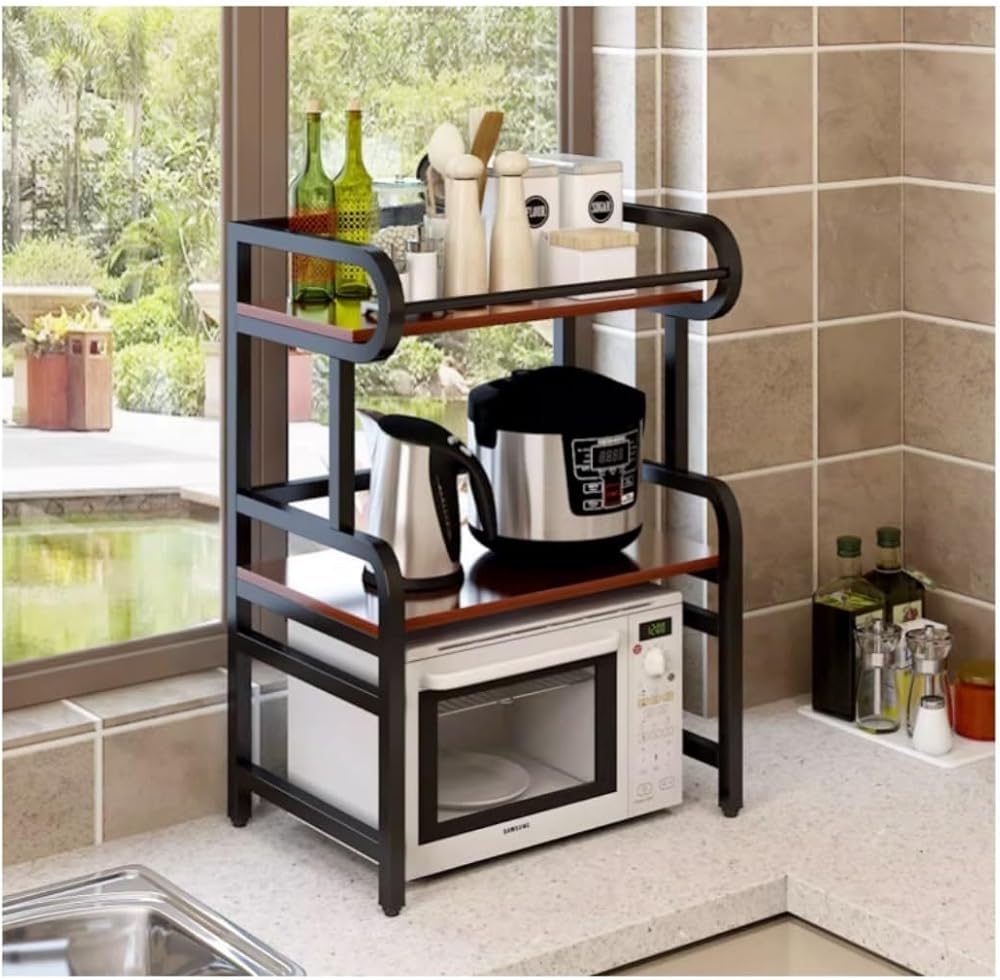 Microwave Oven Rack Microwave Stand Kitchen Microwave Oven Rack Adjustable Microwave Rack Rice Cooker Oven Storage Stand Kitchen Storage Rack Microwave Shelf Microwave Rack (Color : D)