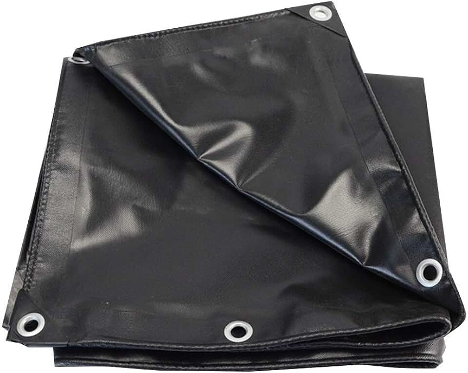Tarpaulin Sun Protection and UV Protection Cover and Protect Wood Reinforced Edges and Hem Galvanized Eyelet Outdoor Truck Transport Cover, 3 Sizes (Color : Black, Size : 3x3.8m)