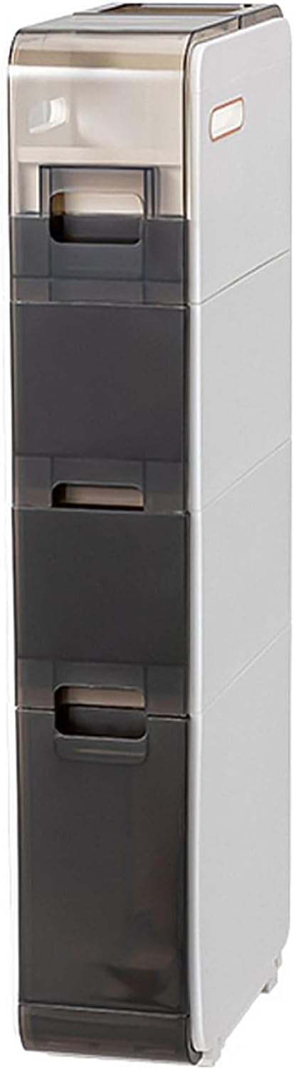 Narrow Bathroom Storage Cabinet, Bathroom Floor Standing Display Tall Cabinet, Home Storage Furniture Organizer Unit for Office Living Room Kitchen Entryway