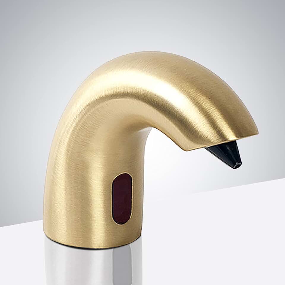 Verona Commercial Automatic Soap Dispenser - FS1136 Contemporary Style Deck Mount Solid Brass Sensor Soap Dispenser - Brushed Gold Finish