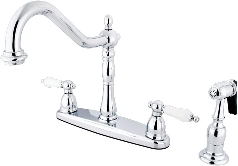 Kingston Brass KB1751PLBS Heritage 8-Inch Centerset Kitchen Faucet, Polished Chrome