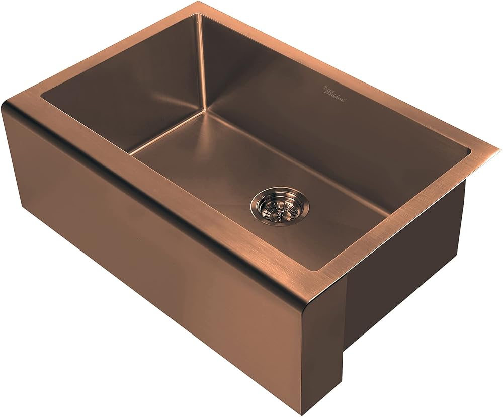 Whitehaus WHNPL3020-CO Noah Plus Collection Kitchen Sink, Copper