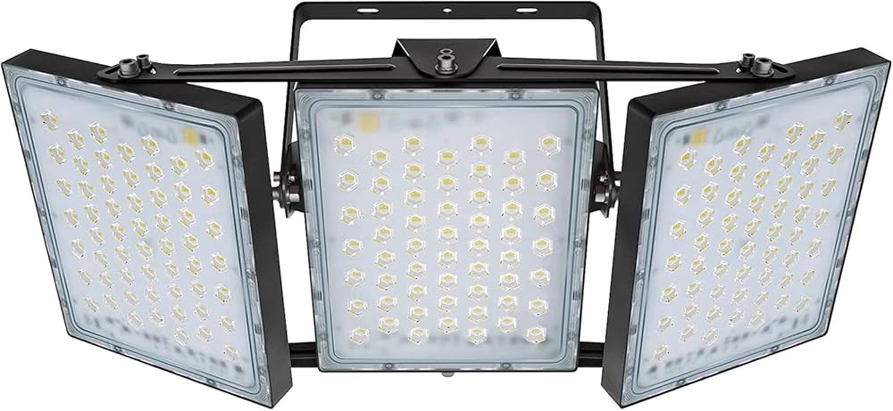 LED Flood Light Outdoor, 300W 30000lm Outdoor Area Lighting, IP66 Waterproof Exterior Floodlight Commercial Security Light, 3000K Warm White, 3 Adjustable Heads for Yard, Street,Parking Lot