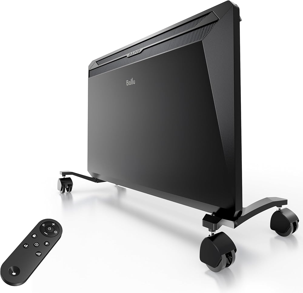 Ballu Convection Space Heaters for Indoor Use,1500W Whole Room Heating with Remote,24 hours Timer,Eco,Stand & Wall mount,Large Room Panel Electric Space Heater