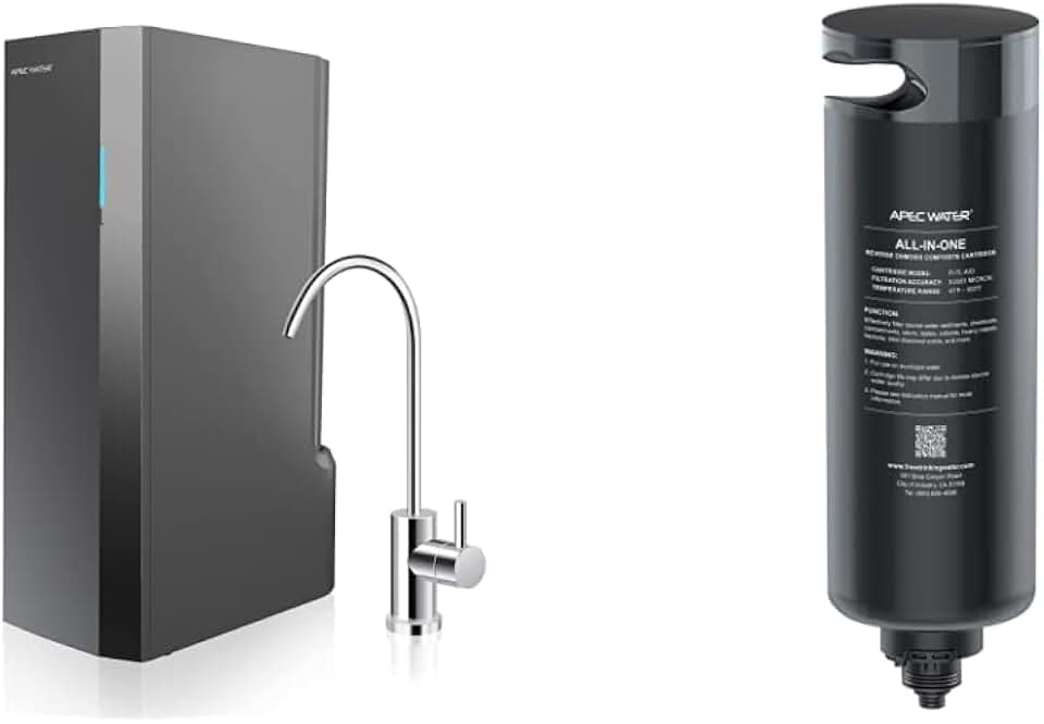 APEC Tankless RO Water Filter System (ROTL-AIO) + Replacement Filter Cartridge (FI-TL-AIO)