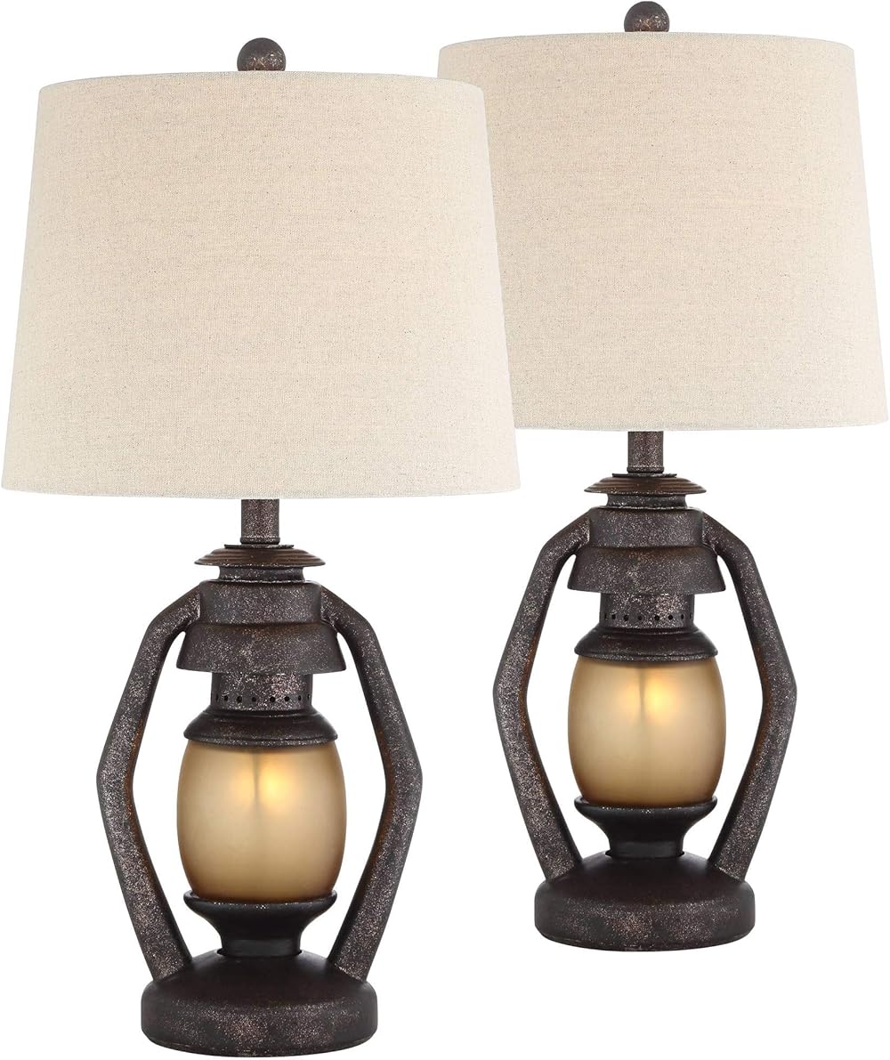 Franklin Iron Works Horace Rustic Farmhouse Table Lamps 25.25