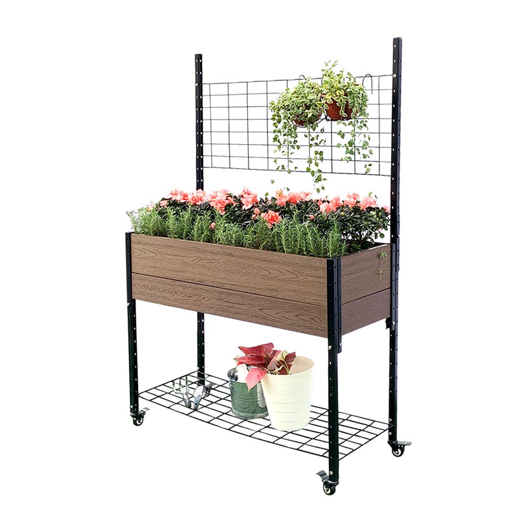 Everbloom 19-in W x 45-in L x 36-in H Brown Raised Garden Bed