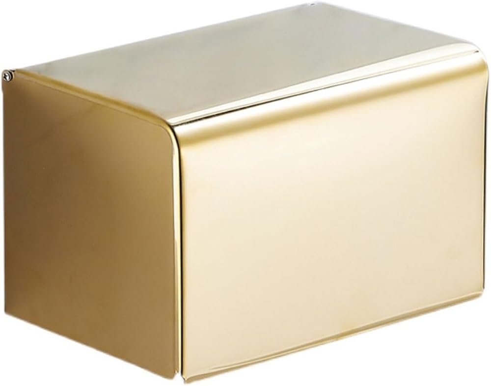 Tissue Box Gold Nail-free Stainless Steel Bathroom Suction Paper Box Household Hotel Roll Paper Holder