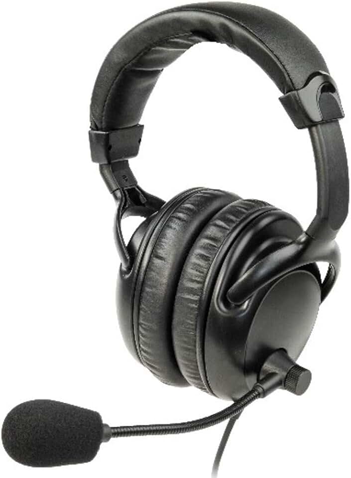 Listen Technologies LA-454 ListenTALK Headset 4 Over Ears Dual with Built-in Boom Microphone, Black for use with LK-1 ListenTALK Transceiver, Ideal for Hands-Free Communications
