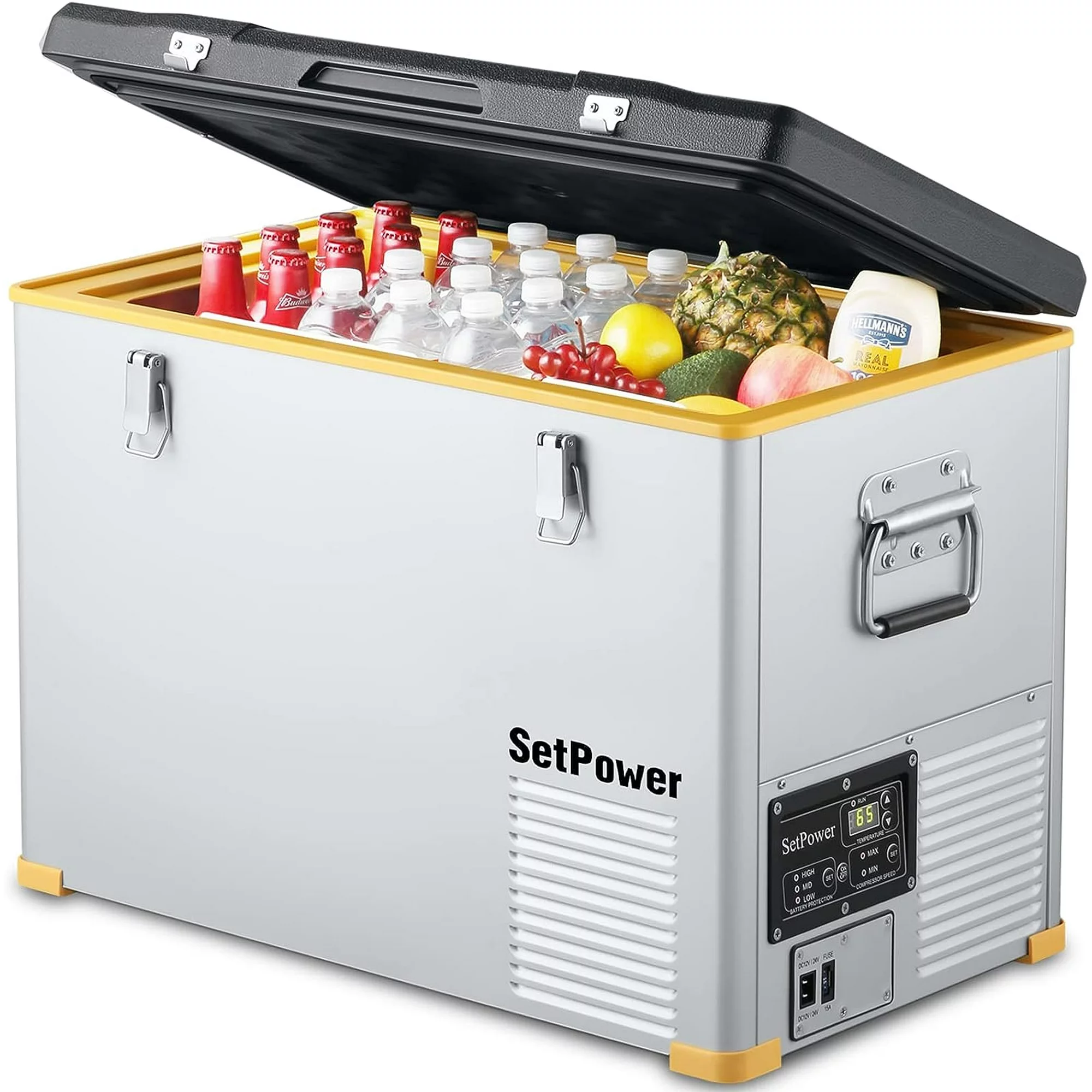 Setpower RV45S Portable Refrigerator Freezer, 48 Quart 12V Refrigerator with 3-YEAR Warranty, MAX & MIN Mode, 0-50 RV Refrigerator, DC&AC, Car & Home Use, Camping, Outdoor, Truck, Overlanding, SUV