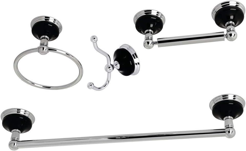 Kingston Brass BAK9112478C Water Onyx Bathroom Hardware Set, Polished Chrome